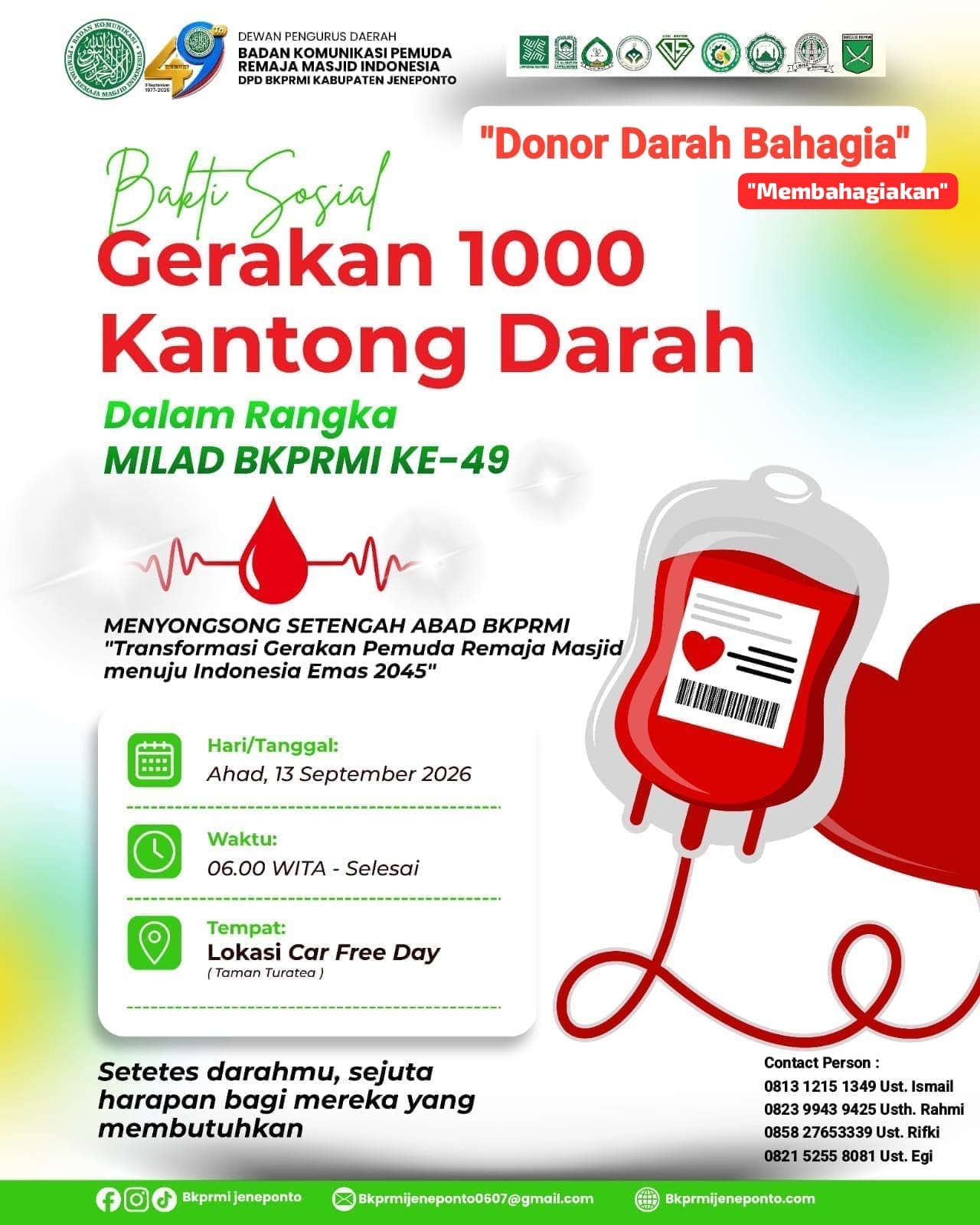 Donor Darah Semarak Milad BKPRMI Ke-49
