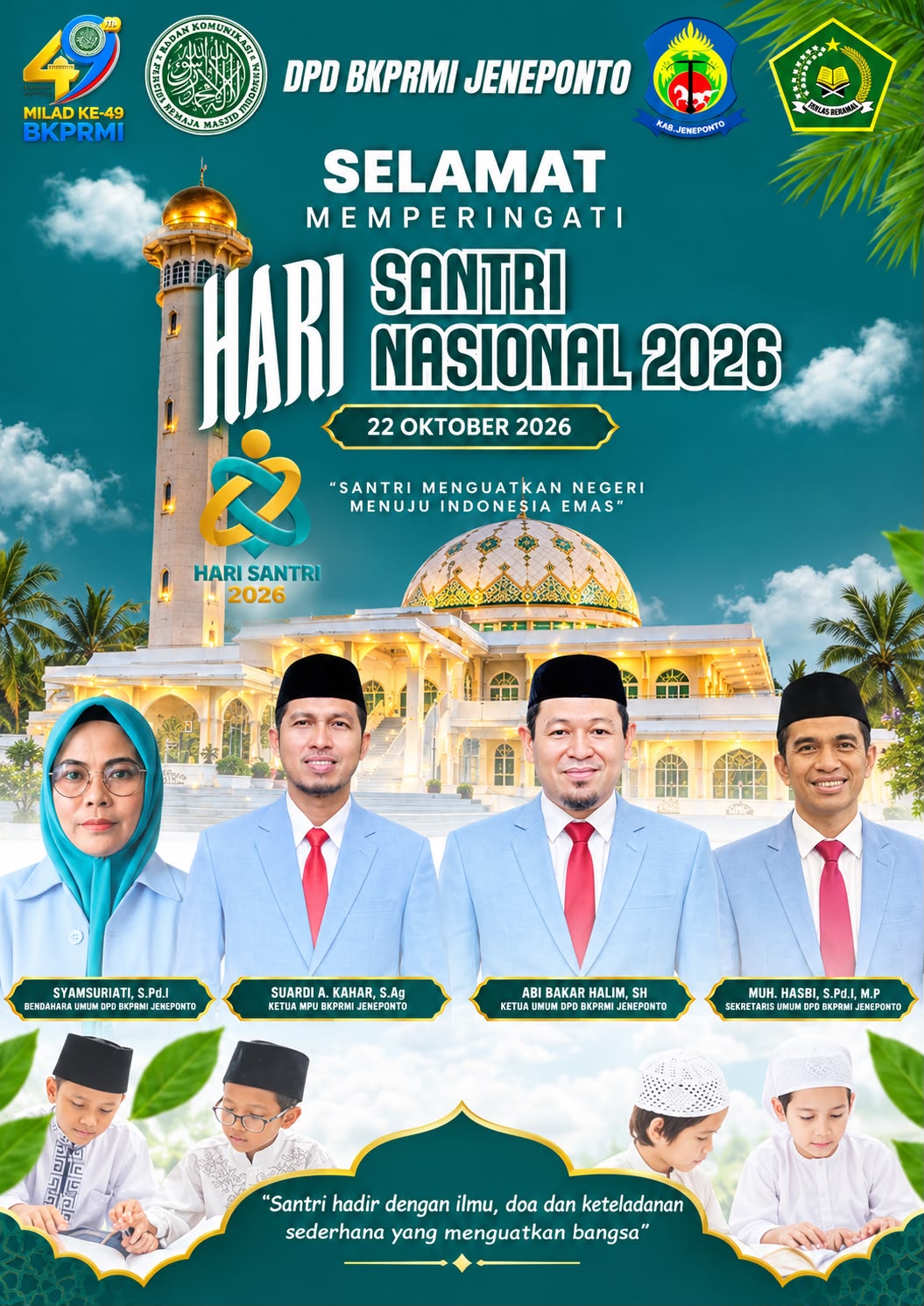 Hari Santri Nasional 2026, BKPRMI Jeneponto Serukan Penguatan Akhlak dan Peran Generasi Muda Menuju Indonesia Emas
